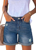 Premium High Waisted Ripped Jean Shorts