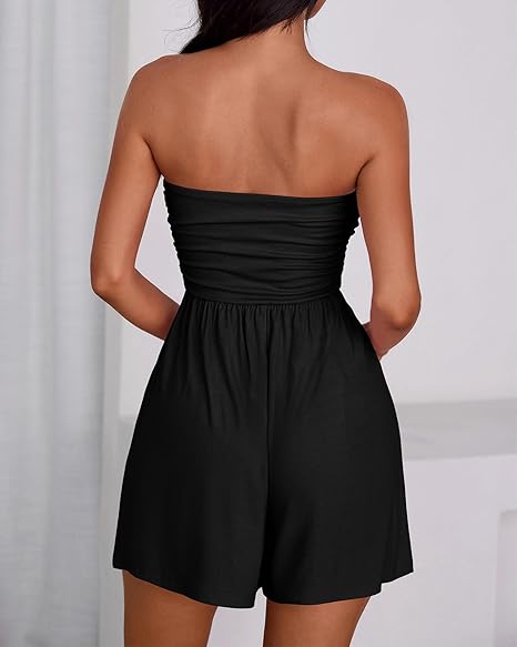 Strapless Boho Beach Romper Jumpsuit